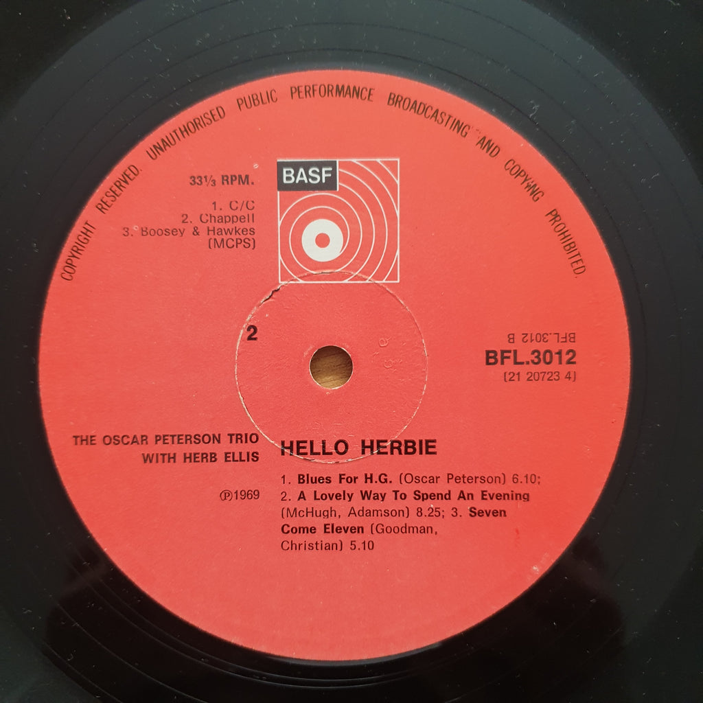 The Oscar Peterson Trio With Herb Ellis Hello Herbie Vinyl LP Reco CPlan Audio
