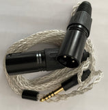 Pirole Audio - 4.4mm to 2 x 3 PIN male XLR balanced cable - for connection to HiFi and Active Speakers - 1.0m length (In Stock)