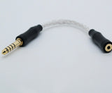 Pirole Audio - 4.4mm balanced to 2.5mm balanced silver cable adapter (In Stock)