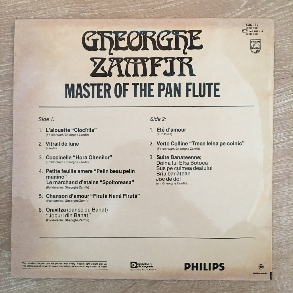 Zamfir ‎ Master Of The Pan Flute Vinyl LP Record Opened CPlan Audio