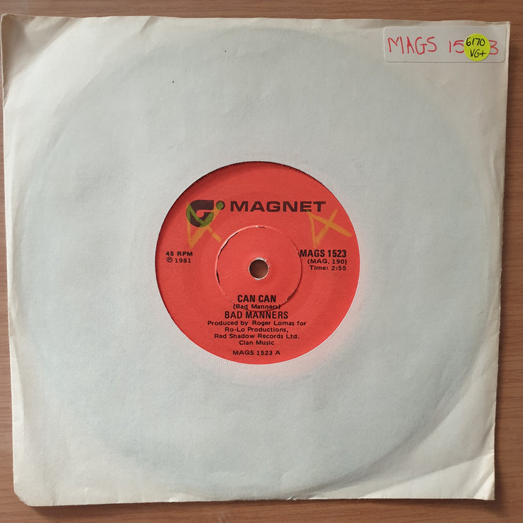 Bad Manners – Can Can - Vinyl 7" Record - Very-Good+ Quality (VG+) (verygoodplus7)