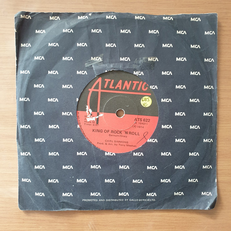 Carl Simmons  – King Of Rock 'N Roll - Vinyl 7" Record - Very-Good Quality (VG)  (verry7)