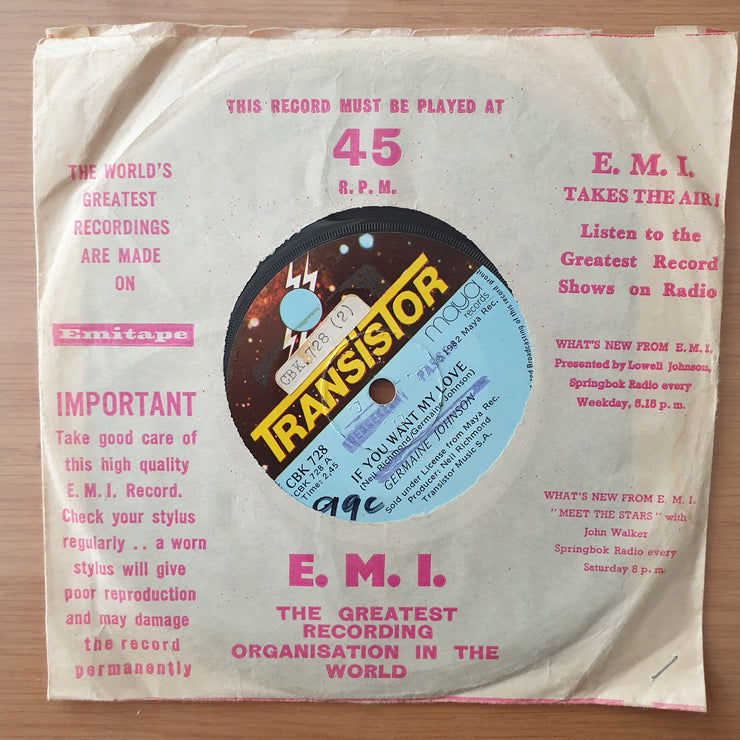 Germaine Johnson - If you want my Love - Vinyl 7" Record - Very-Good+ Quality (VG+) (verygoodplus7)