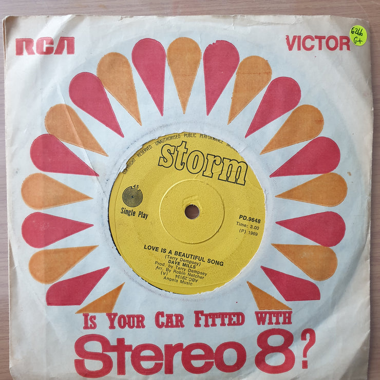 Dave Mills – Love Is A Beautiful Song/All The Tears In The World - Vinyl 7" Record - Good+ Quality (G+) (gplus)