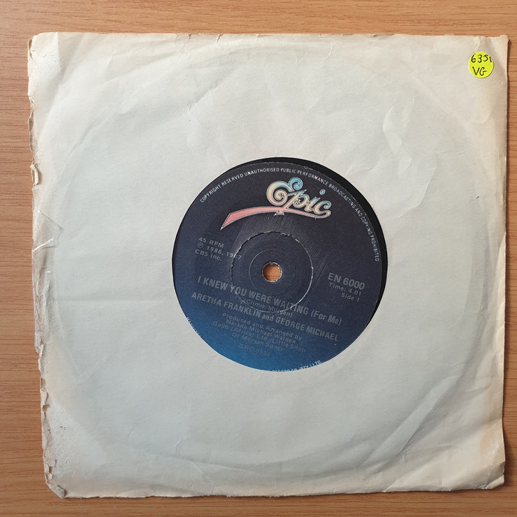 Aretha Franklin & George Michael – I Knew You Were Waiting (For Me) - Vinyl 7" Record - Very-Good Quality (VG)  (verry7)