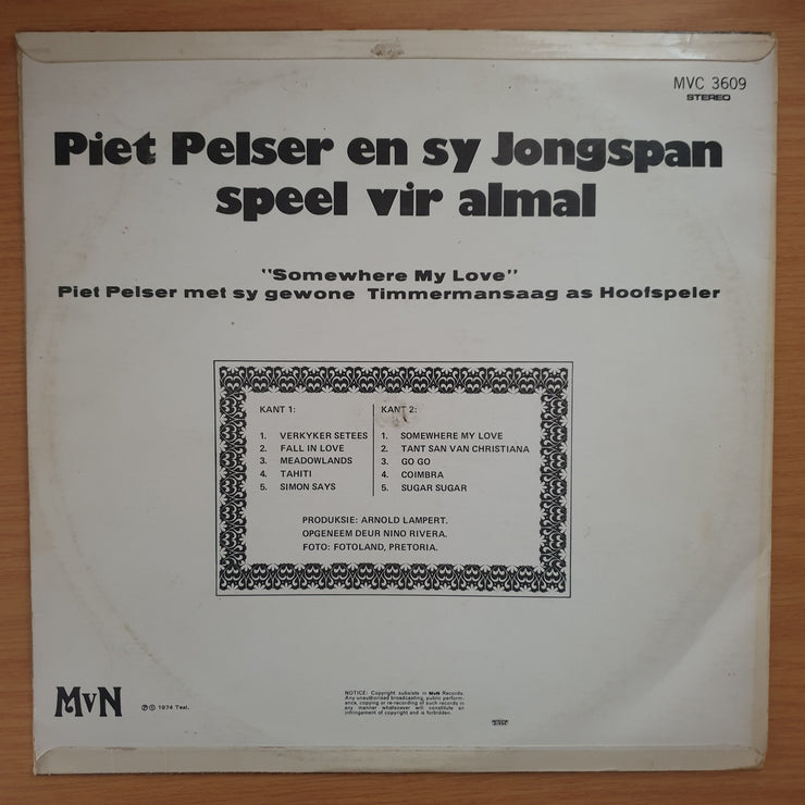 Piet Pelser en sy Jongspan Speel vir Almal – Vinyl LP Record - Very-Good+ Quality (VG+)