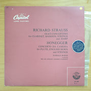 Richard Strauss - Arthur Honegger, The Los Angeles Chamber Orchestra, Gerard Schwarz – Duet-Concertino / Concerto Da Camera – Vinyl LP Record - Very-Good+ Quality (VG+) (verygoodplus)
