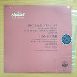 Richard Strauss - Arthur Honegger, The Los Angeles Chamber Orchestra, Gerard Schwarz – Duet-Concertino / Concerto Da Camera – Vinyl LP Record - Very-Good+ Quality (VG+) (verygoodplus)