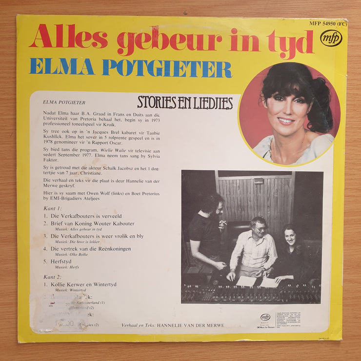 Elma Potgieter - Alles Gebeur in Tyd - Vinyl LP Record - Very-Good+ Quality (VG+) (verygoodplus)