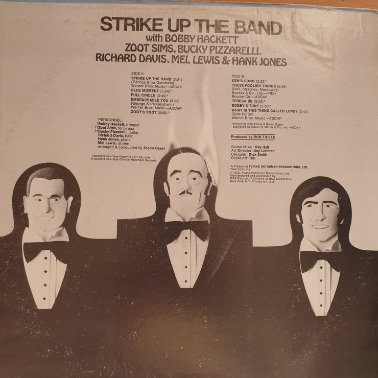 Strike Up The Band – Bobby Hackett, Zoot Sims, Bucky Pizzarelli, Richard Davis, Mel Lewis & Hank Jones – Vinyl LP Record - Very-Good+ Quality (VG+) (verygoodplus)