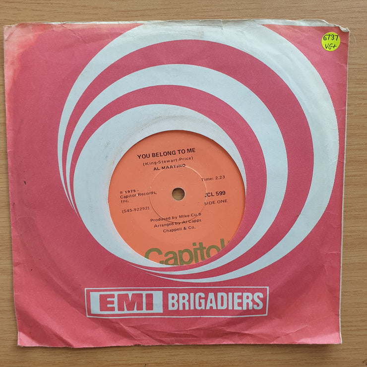 Al Martino – You Belong To Me - Vinyl 7" Record - Very-Good+ Quality (VG+) (verygoodplus7)