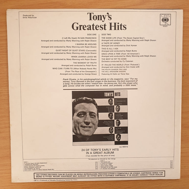 Tony Bennett – Tony's Greatest Hits -  Vinyl LP Record - Very-Good+ Quality (VG+)