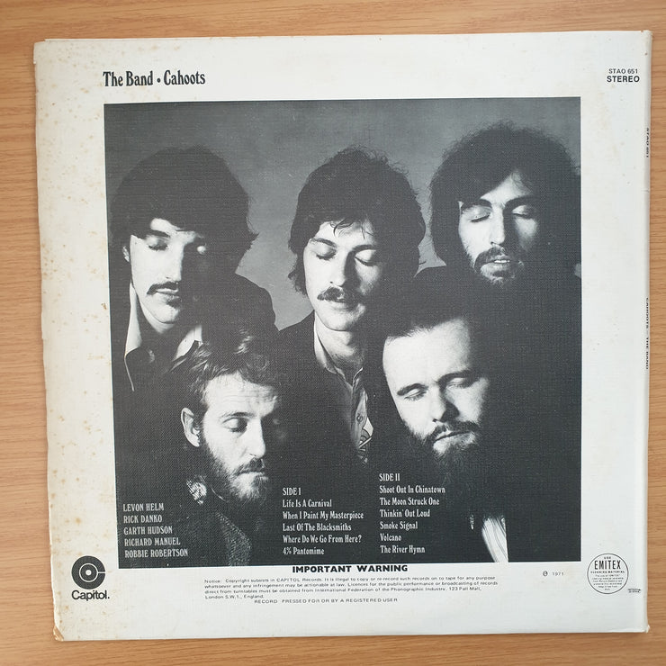 The Band ‎– Cahoots - Vinyl LP Record - Opened  - Very-Good Quality (VG)