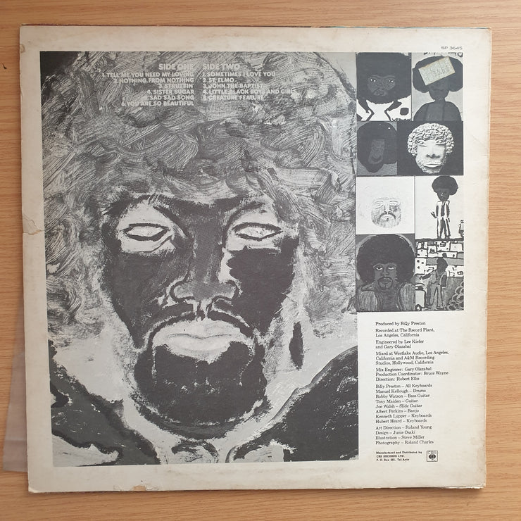 Billy Preston – The Kids & Me - Vinyl LP Record - Very-Good+ Quality (VG+)