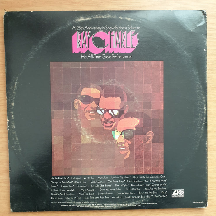 Ray Charles – A 25th Anniversary In Show Business - His All-Time Great Perfomances - Double Vinyl LP Record - Very-Good+ Quality (VG+)