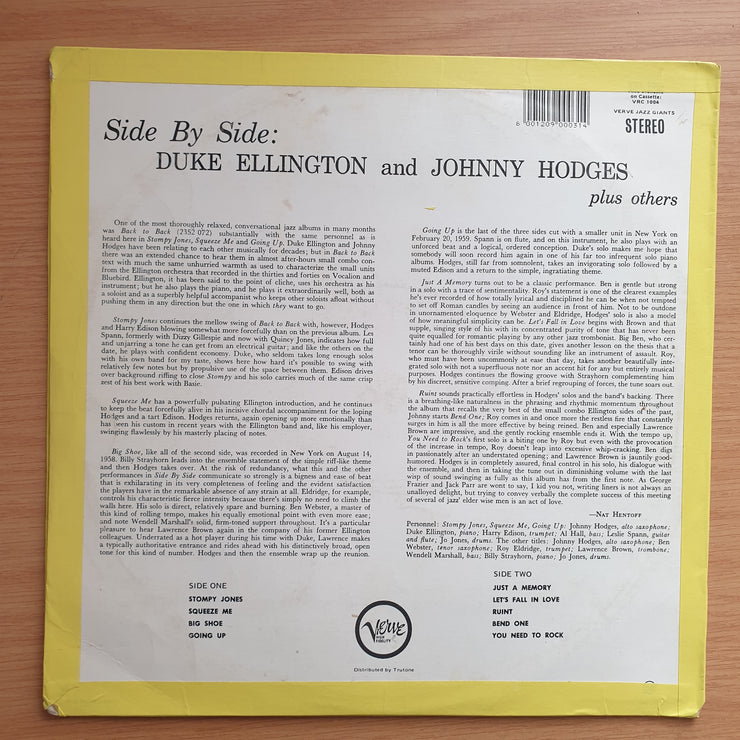 Duke Ellington And Johnny Hodges – Side By Side  - Vinyl LP Record - Good+ Quality (G+) (gplus)