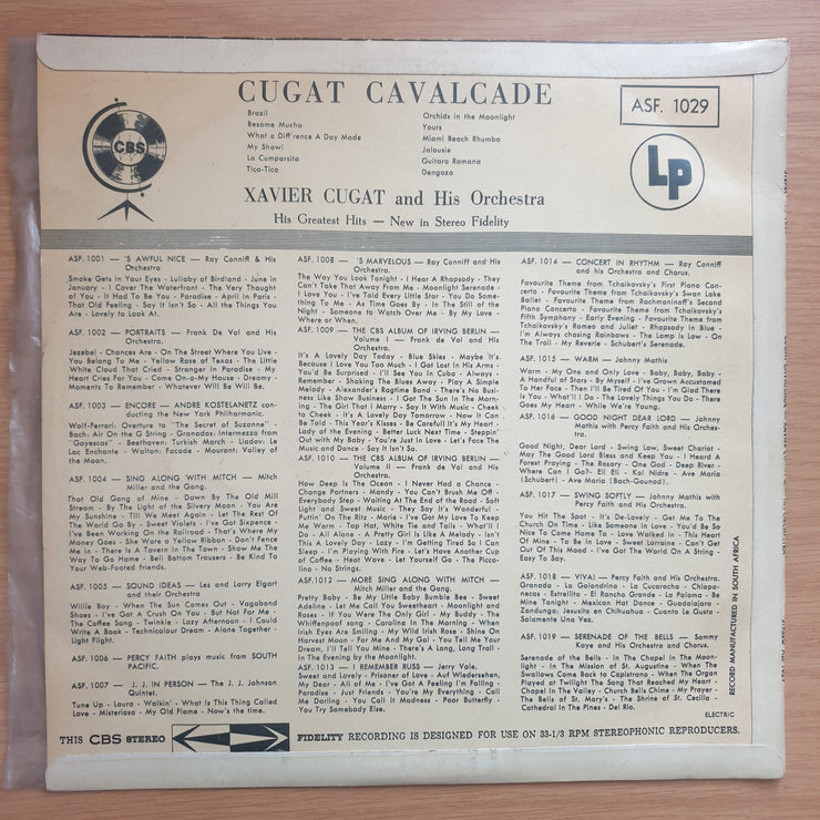 Xavier Cugat And His Orchestra – Cugat Cavalcade – Vinyl LP Record - Very-Good+ Quality (VG+) (verygoodplus)