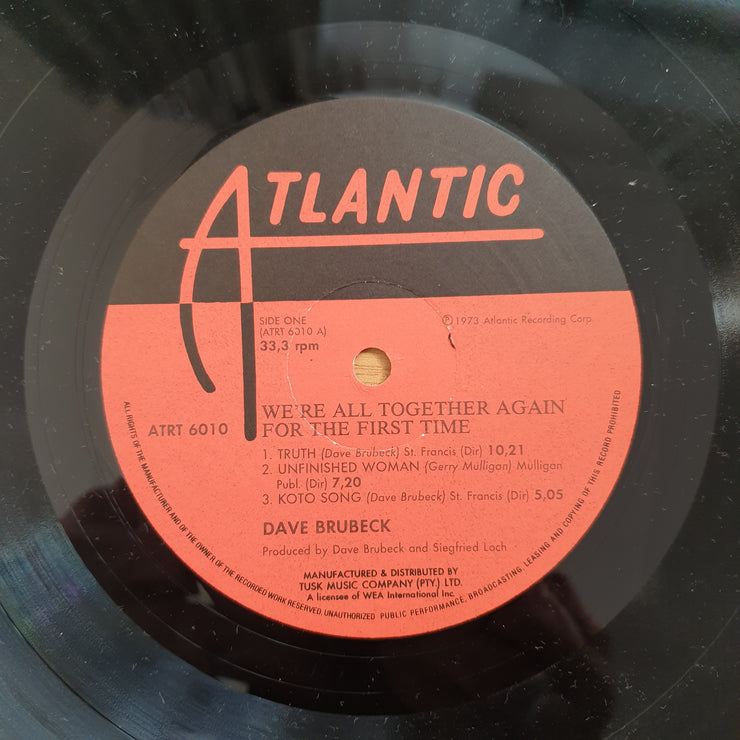 We're All Together Again For The First Time - Dave Brubeck, Gerry Mulligan, Paul Desmond, Alan Dawson, Jack Six – Vinyl LP Record - Very-Good+ Quality (VG+) (verygoodplus)