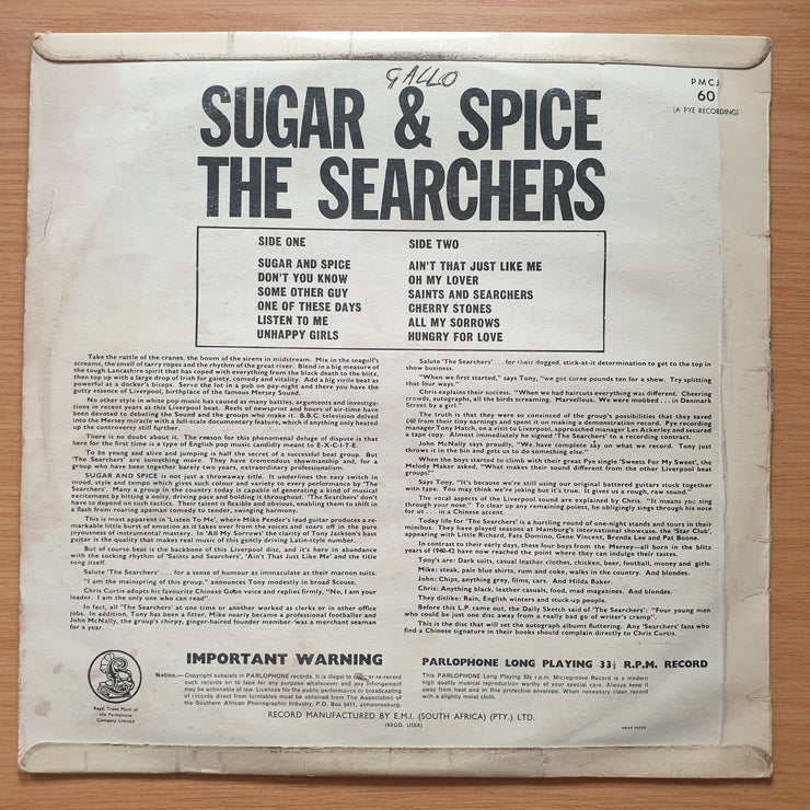 The Searchers – Sugar And Spice – Vinyl LP Record - Good+ Quality (G+) (gplus)