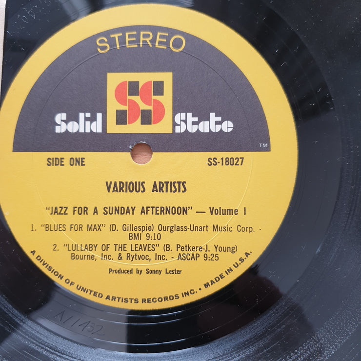 Jazz For A Sunday Afternoon Volume 1 - Vinyl LP Record - Very-Good+ Quality (VG+)