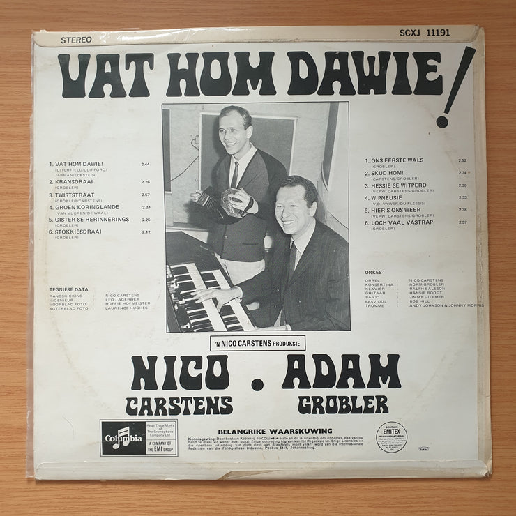 Vat Hom Dawie - Nico Carstens, Adam Grobler (Rare SA) - Vinyl LP Record - Very-Good+ Quality (VG+)
