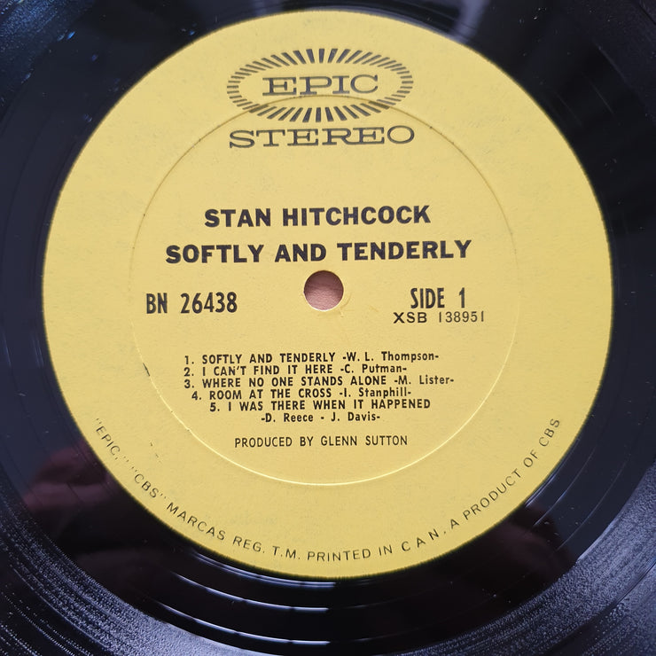 Stan Hitchcock – Softly And Tenderly - Vinyl LP Record - Very-Good+ Quality (VG+)