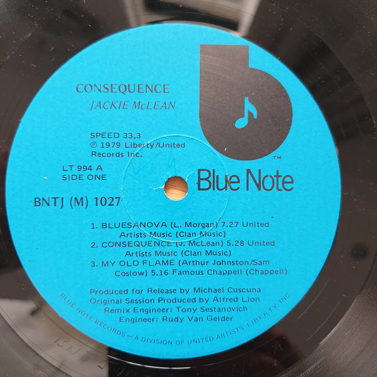 Jackie McLean – Consequence - Vinyl LP Record - Very-Good+ Quality (VG+) (verygoodplus)