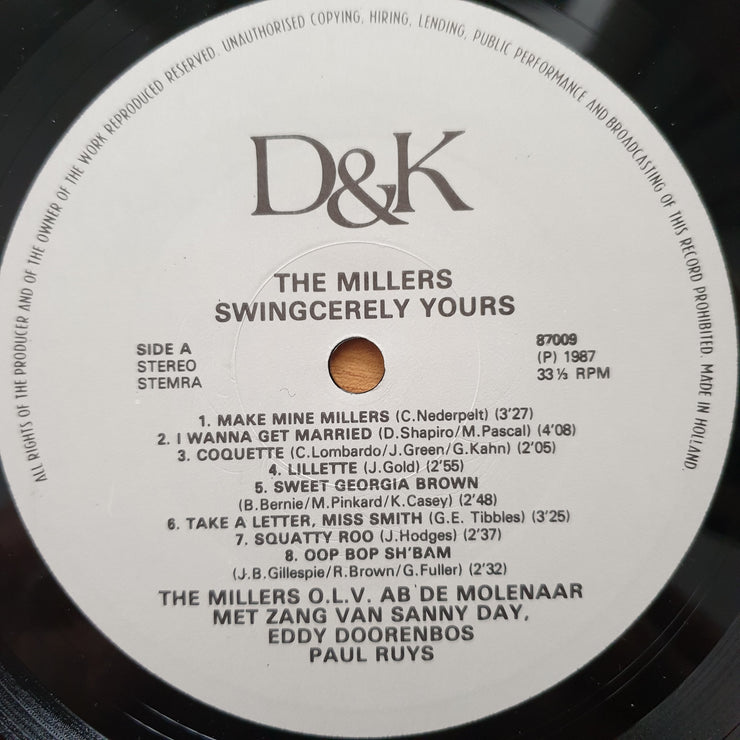 De Millers – Swingcerely Yours - Vinyl LP Record - Very-Good+ Quality (VG+) (verygoodplus)
