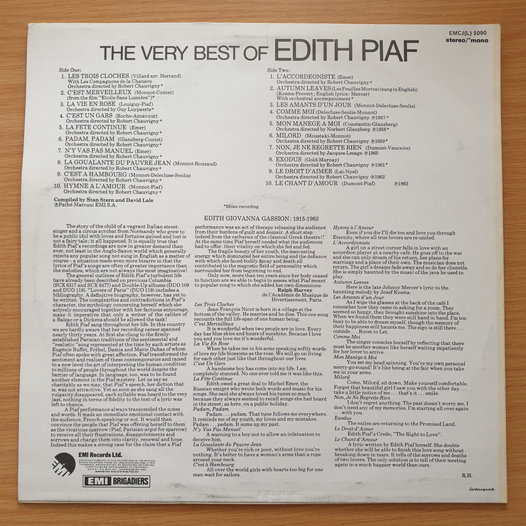 Edith Piaf - The Very Best of  - Vinyl LP Record (VG-)