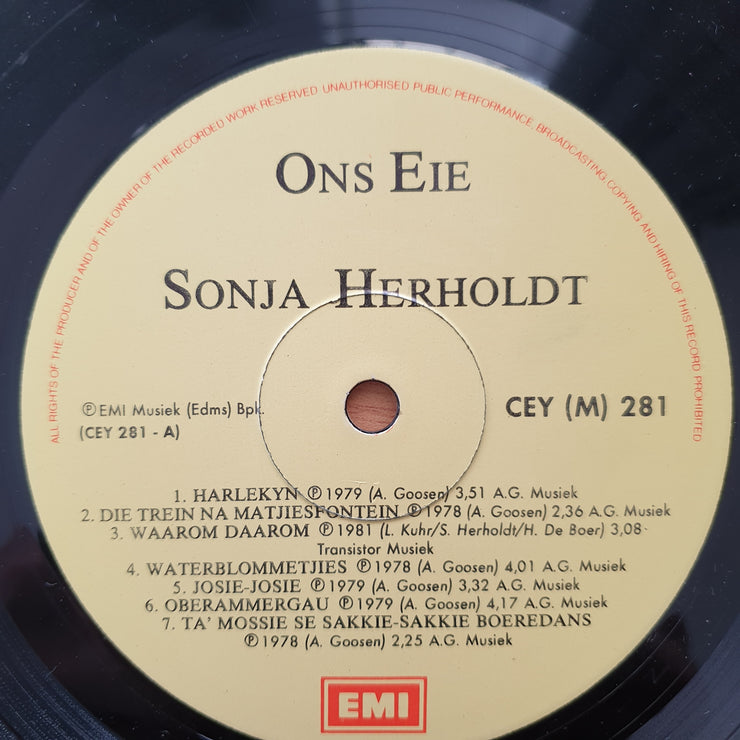 Sonja Heholdt - Ons Eie - Grootste Treffers – Vinyl LP Record - Very-Good+ Quality (VG+) (verygoodplus)