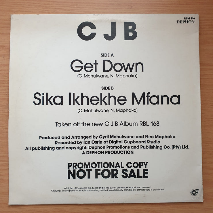 C.J.B.  ‎– Get Down / Sika Ikhekhe Mfana – Vinyl LP Record - Very-Good+ Quality (VG+) (verygoodplus)