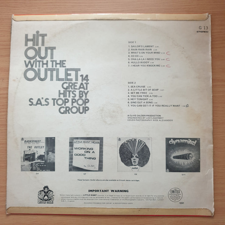 The Outlet - Hit Out With The Outlet - Vinyl LP Record - Very-Good+ Quality (VG+) (verygoodplus)