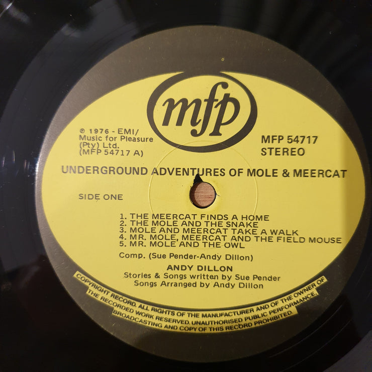 Underground Adventures of Meercat & Mole - Andy Dillon Vinyl LP Record - Very-Good+ Quality (VG+) (verygoodplus)