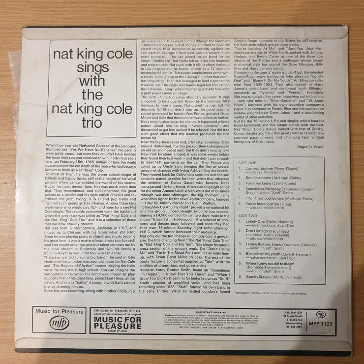 The Nat King Cole Trio – Nat King Cole Sings With The Nat King Cole Trio - Vinyl LP Record - Very-Good+ Quality (VG+) (verygoodplus)