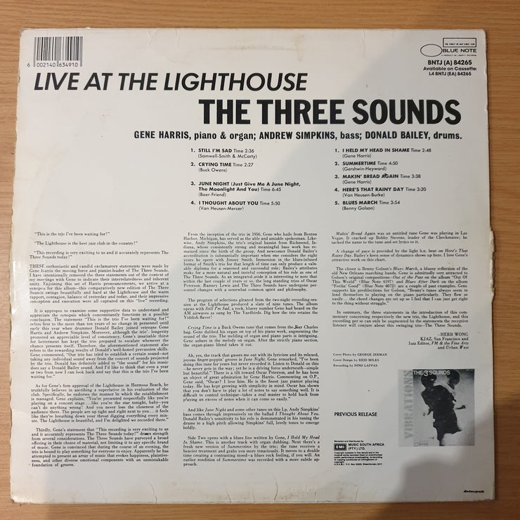 The Three Sounds – Live At The Lighthouse - Vinyl LP Record - Very-Good Quality (VG)  (verry)