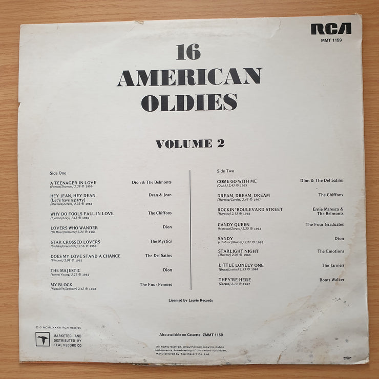 16 American Super Oldies - Vol 2 – Vinyl LP Record - Very-Good+ Quality (VG+) (verygoodplus)