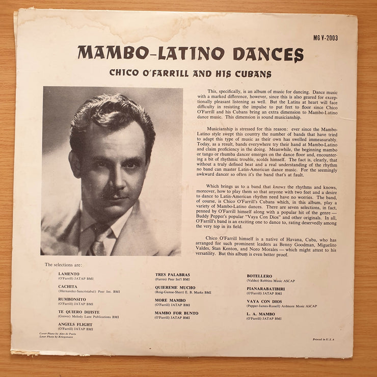 Chico O'Farrill And His Cubans – Mambo Latino Dances Chico O'Farrill Y All Stars Cubano - Mambo Latino Dances - Vinyl LP Record - Very-Good+ Quality (VG+) (verygoodplus)