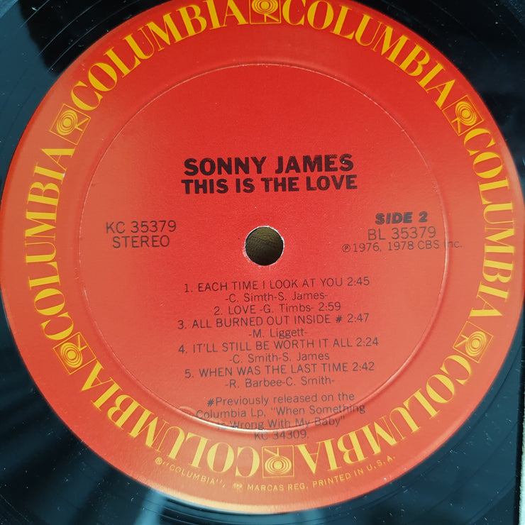 Sonny James – This Is The Love - Vinyl LP Record - Very-Good+ Quality (VG+) (verygoodplus)