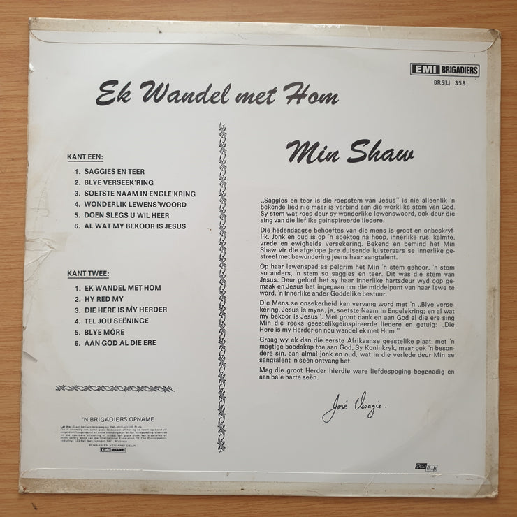 Min Shaw – Ek Wandel Met Hom - Vinyl LP Record - Very-Good- Quality (VG-) (minus)