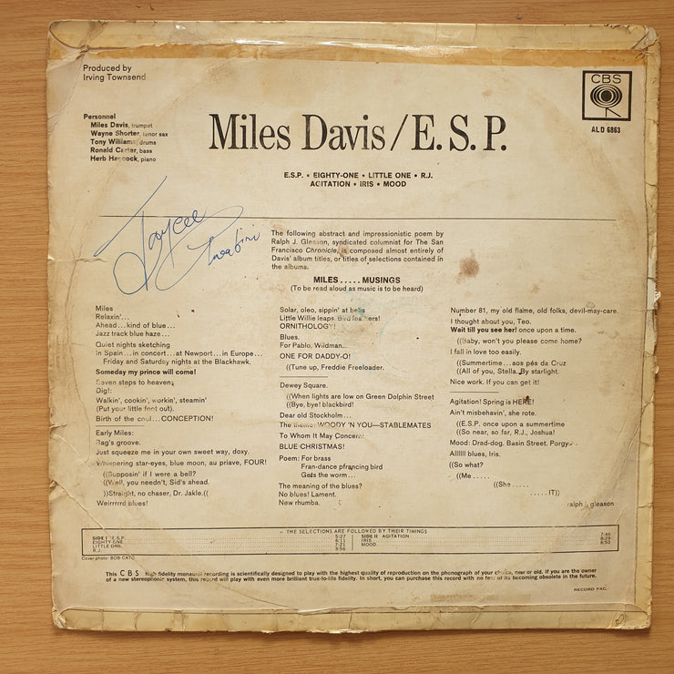 Miles Davis – E.S.P. - Vinyl LP Record - Good+ Quality (G+) (gplus)