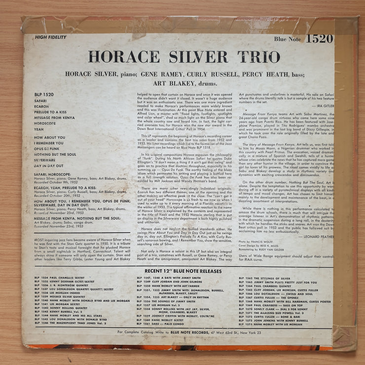 Horace Silver – Horace Silver Trio - Vinyl LP Record - Good+ Quality (G+) (gplus)