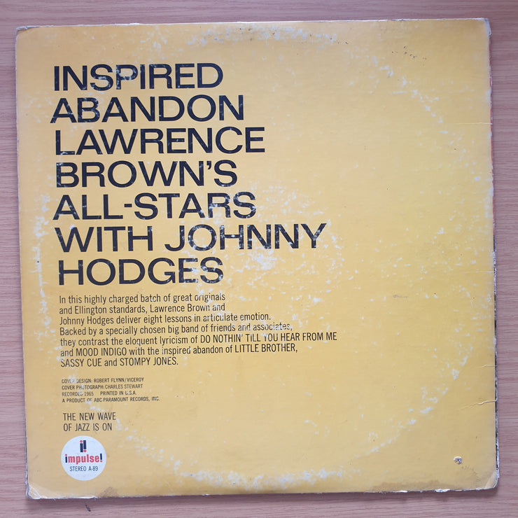 Lawrence Brown's All-Stars With Johnny Hodges – Inspired Abandon (AS89) - Vinyl LP Record - Good+ Quality (G+) (gplus)
