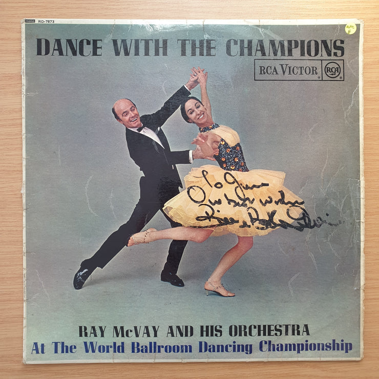 Ray McVay & His Orchestra – Dance With The Champions - Autographed - Vinyl LP Record  - Good Quality (G) (goood)