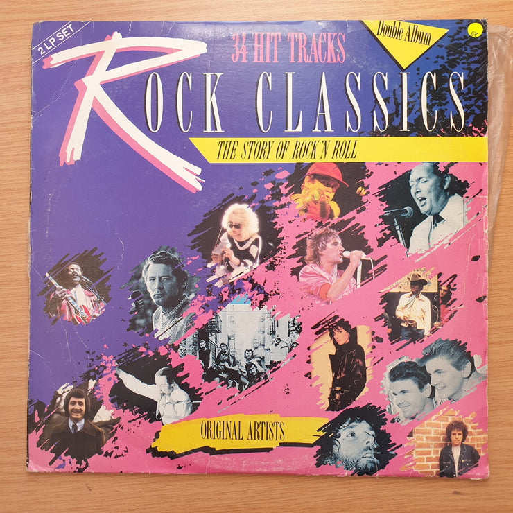 Rock Classics - 34 Hit Tracks - Original Artists - Double Vinyl LP Record - Good+ Quality (G+) (gplus)