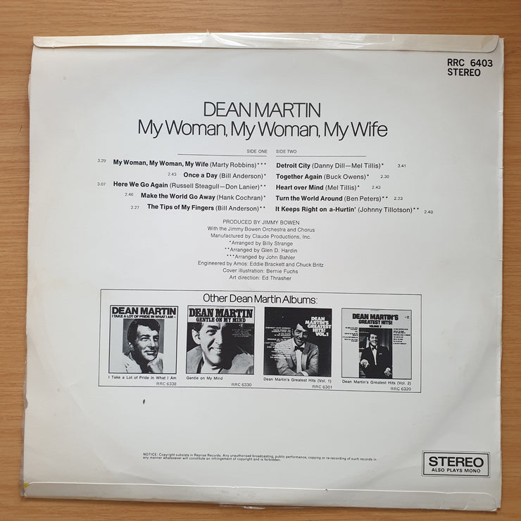 Dean Martin – My Woman, My Woman, My Wife - Vinyl LP Record - Very-Good+ Quality (VG+) (verygoodplus)