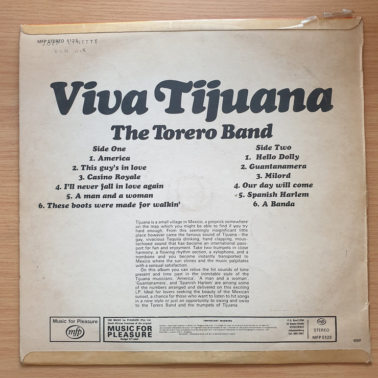 The Torero Band ‎– Viva Tijuana! - Vinyl LP Record - Very-Good+ Quality (VG+)