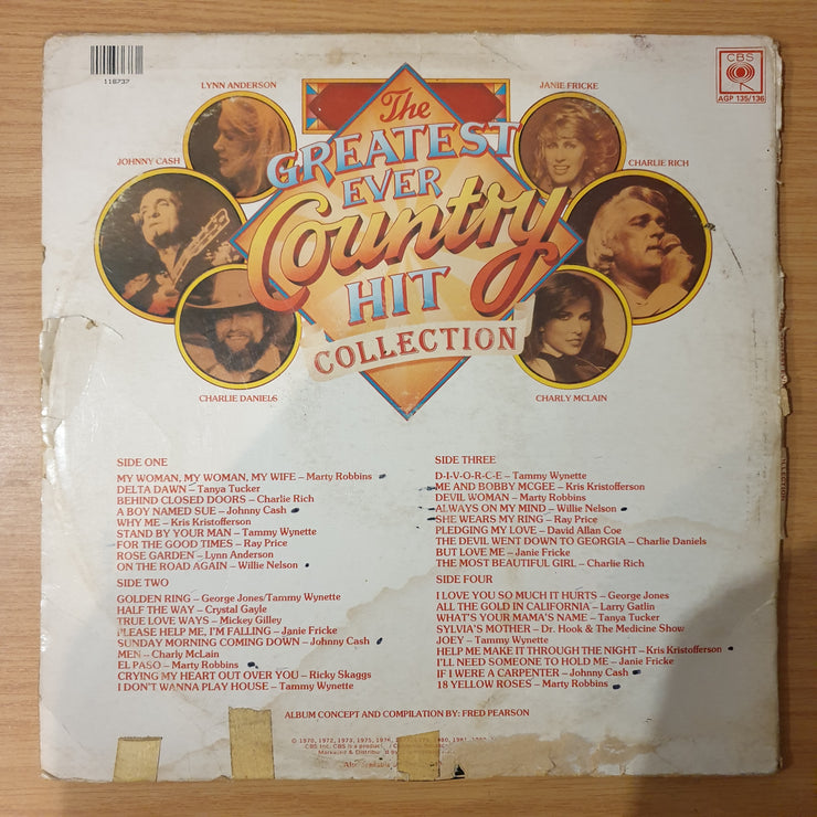 The Greatest Ever Country Hit Collection - 36 All Time Country Hits - Double Vinyl LP Record - Good+ Quality (G+) (gplus)