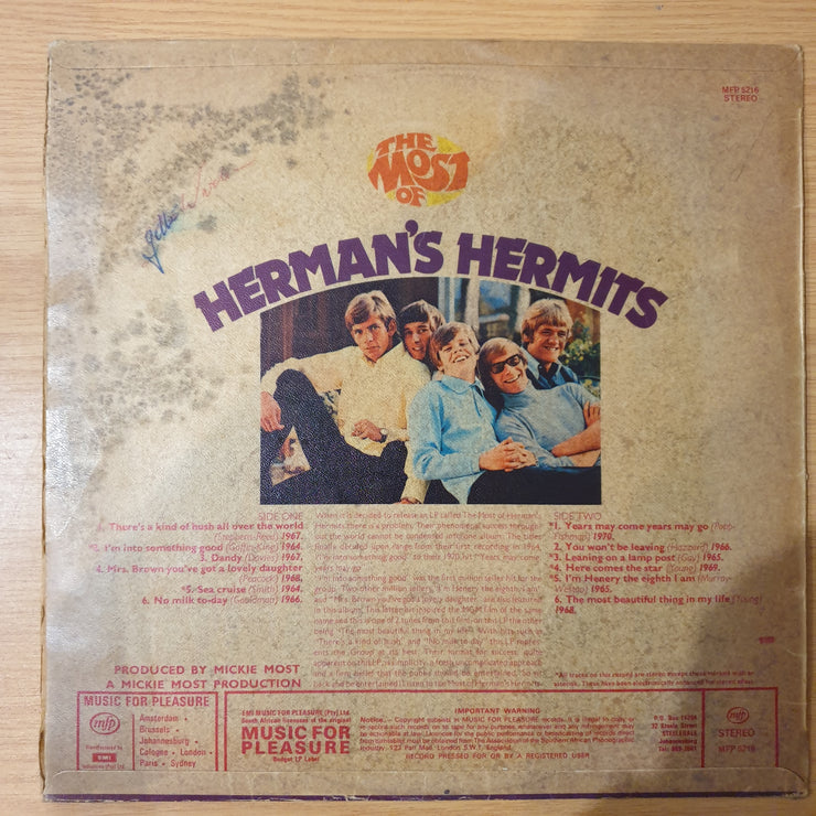 Herman's Hermits – The Most Of Herman's Hermits - Vinyl LP Record - Very-Good+ Quality (VG+) (verygoodplus)