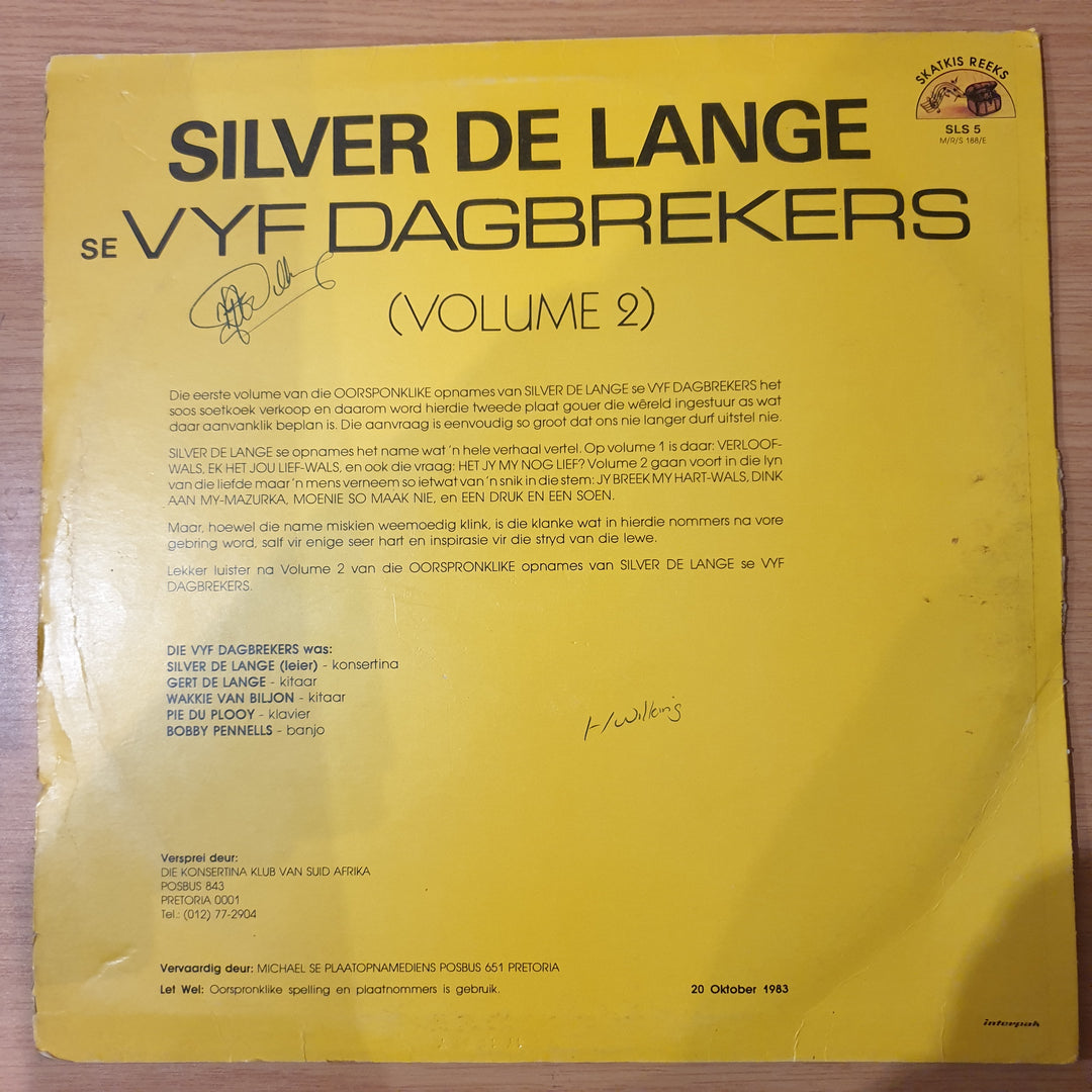 Silver de Lange se Vyf Dagbrekers - Vol 2 - Vinyl LP Record - Very