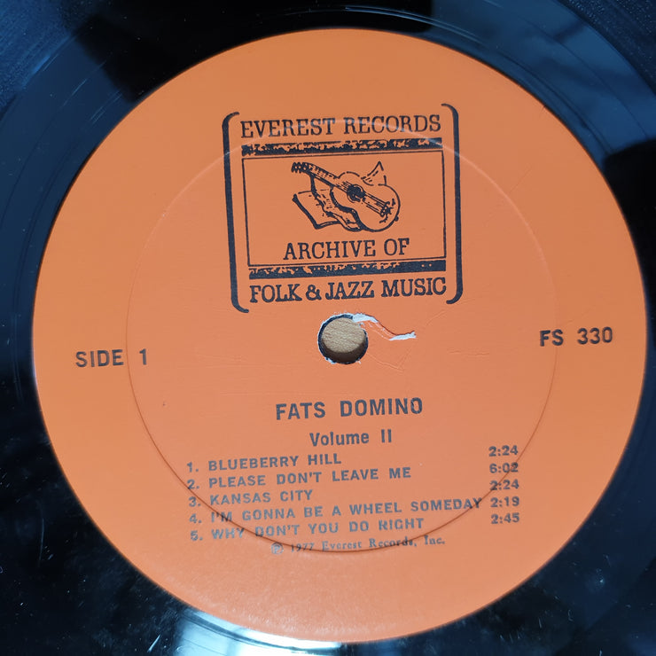 Fats Domino – Volume II (Including Blueberry Hill And Ain't That A Shame) - Vinyl LP Record - Very-Good+ Quality (VG+) (verygoodplus)